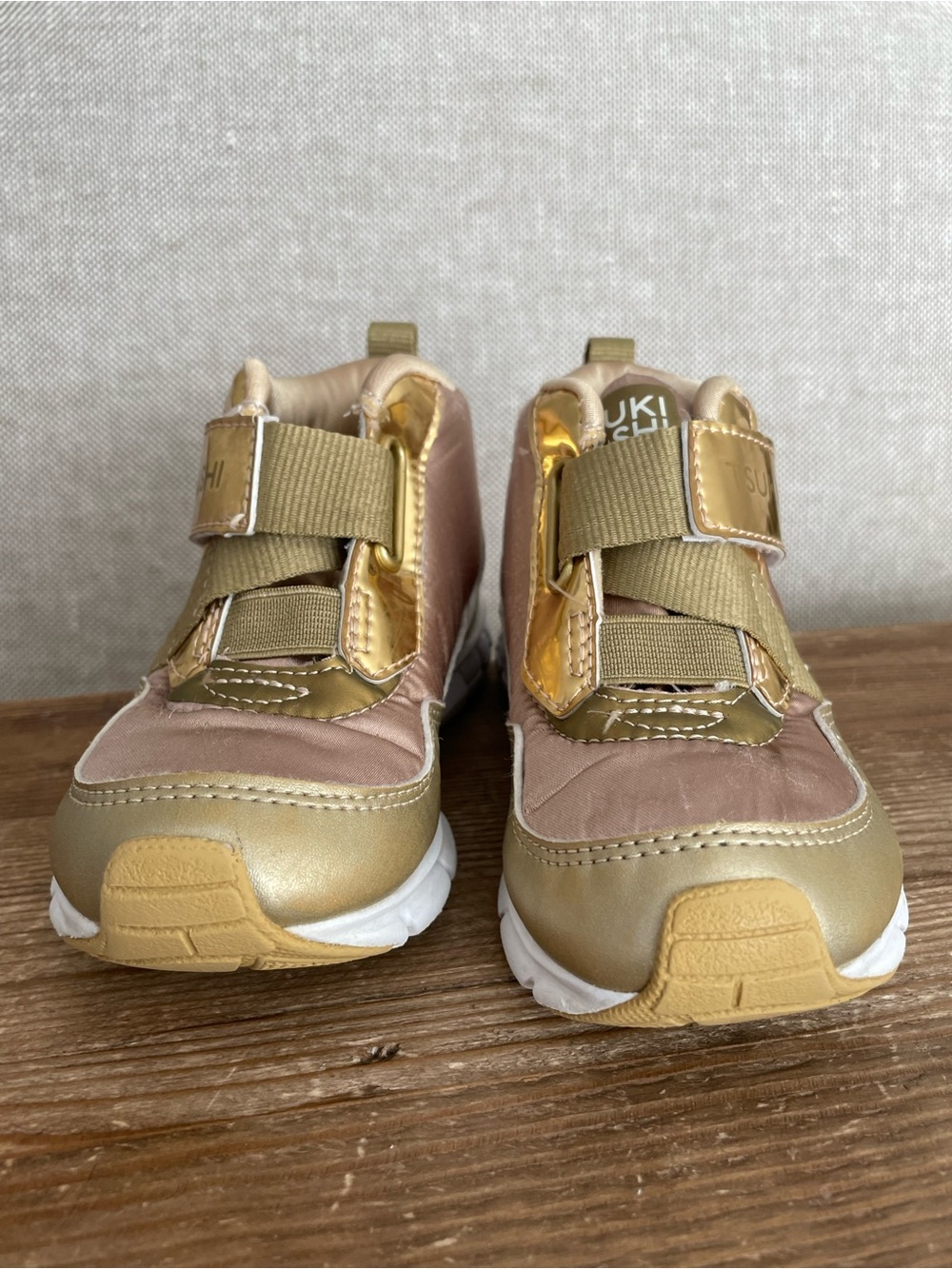 Tsukihoshi: Metallic Gold and Satin Bronze Toddlers Sneakers - Picture 5 of 16